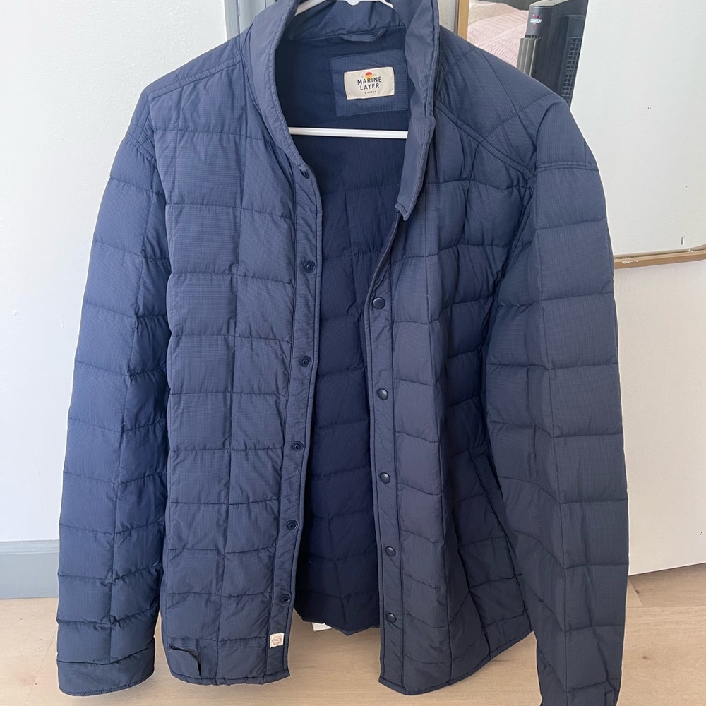 Marine Layer Men's Quilted Navy Puffer Jacket